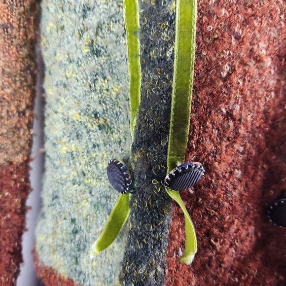 Anthropologie CURIO Small Wool Blend Patchwork Cardigan Sweater BoHo Cottagecore - Picture 3 of 10